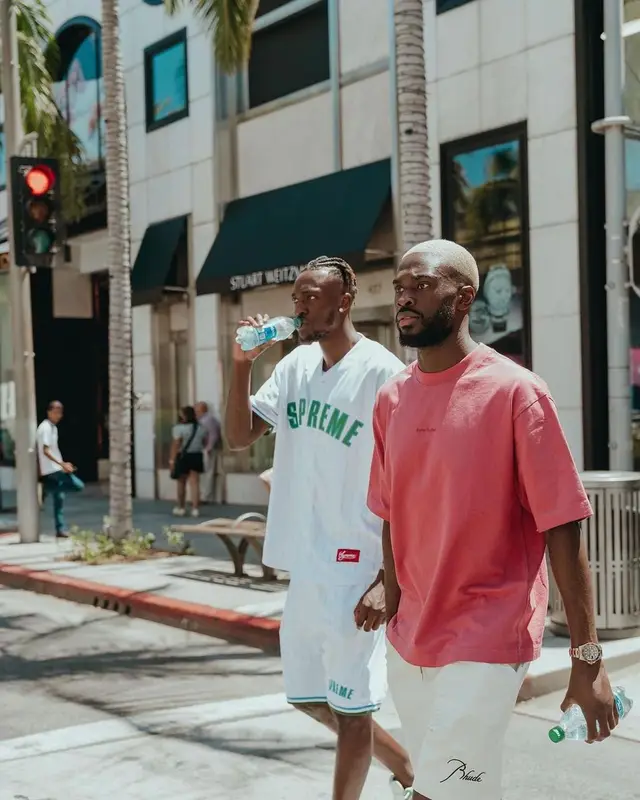 Fikayo Tomori outfit in Rhude and Louis Vuitton, 2022