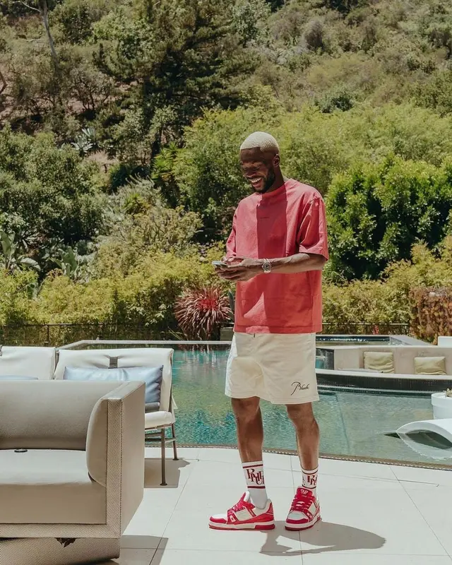 Fikayo Tomori outfit in Rhude and Louis Vuitton, 2022