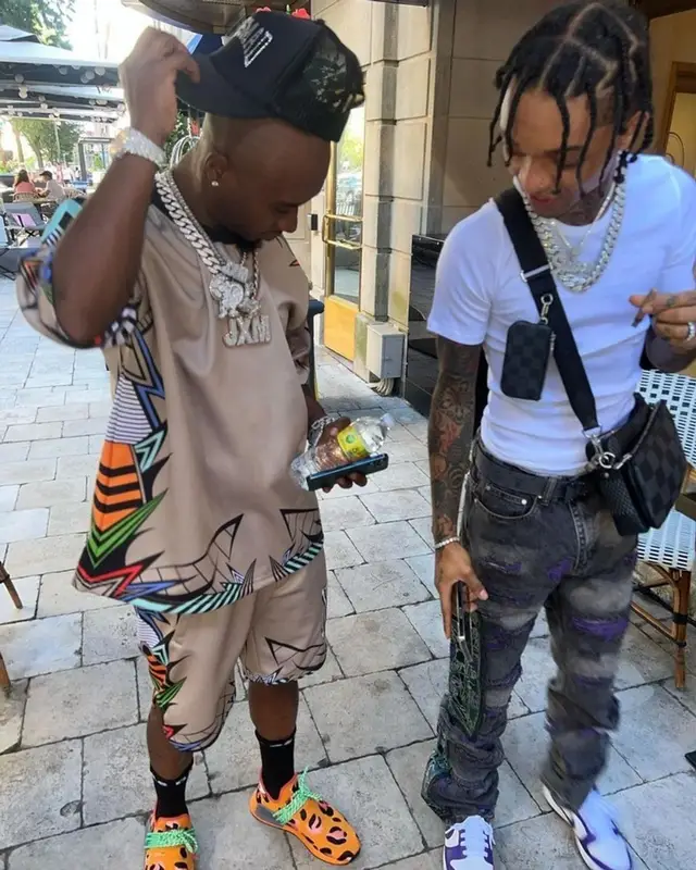 Swae Lee outfit in Who Decides War, Nike, and Louis Vuitton, 2022