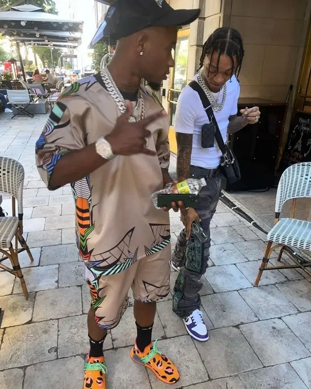 Swae Lee outfit in Who Decides War, Nike, and Louis Vuitton, 2022