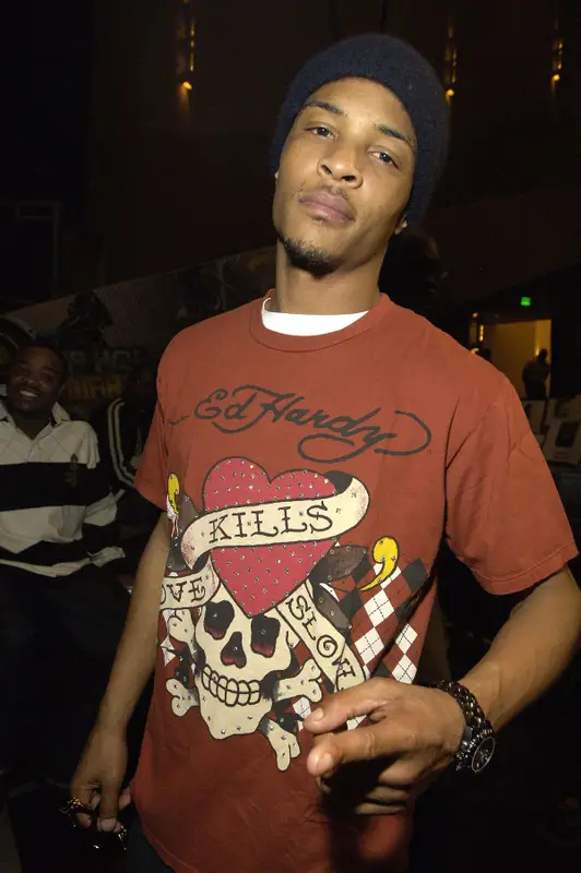 T.I. outfit in Ed Hardy, 2010