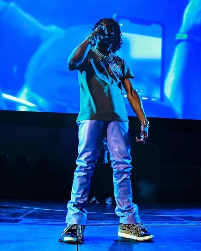 Lil Baby outfit in Loewe, Lanvin, and A Ma Maniere, 2022