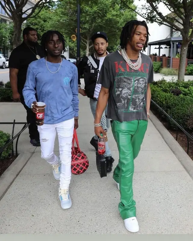 Lil Baby outfit in Vintage, Nyrva, and Nike, 2022