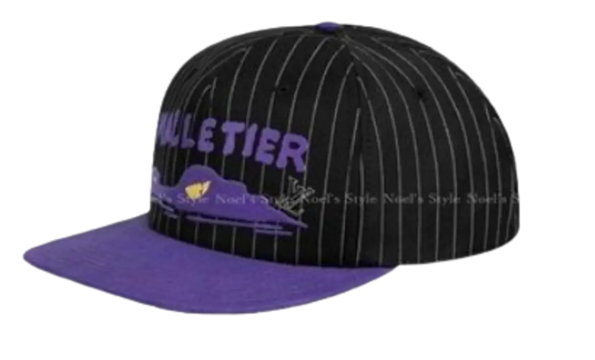 black and purple cap