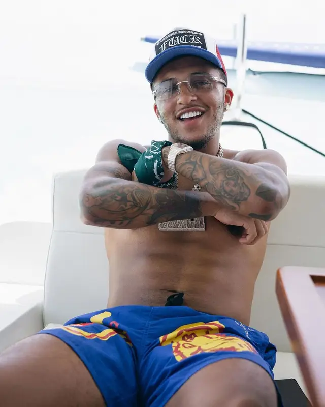 Jadon Sancho outfit in Travis Scott Merch, Cartier, and Chrome Hearts, 2022