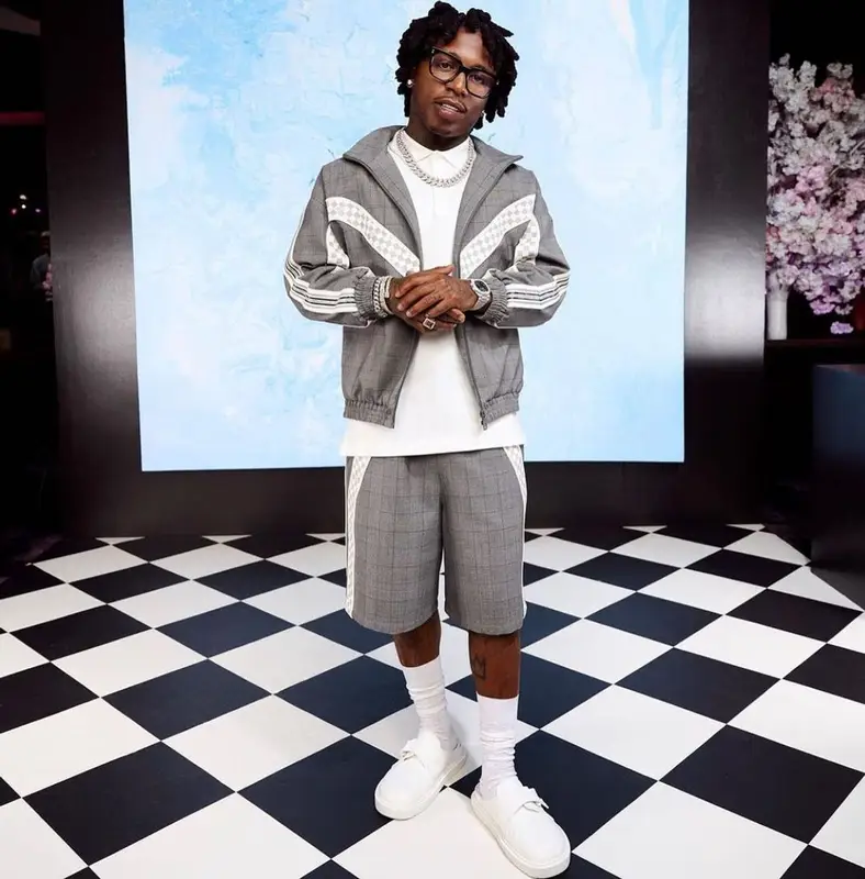 Jacquees outfit in Louis Vuitton, 2022