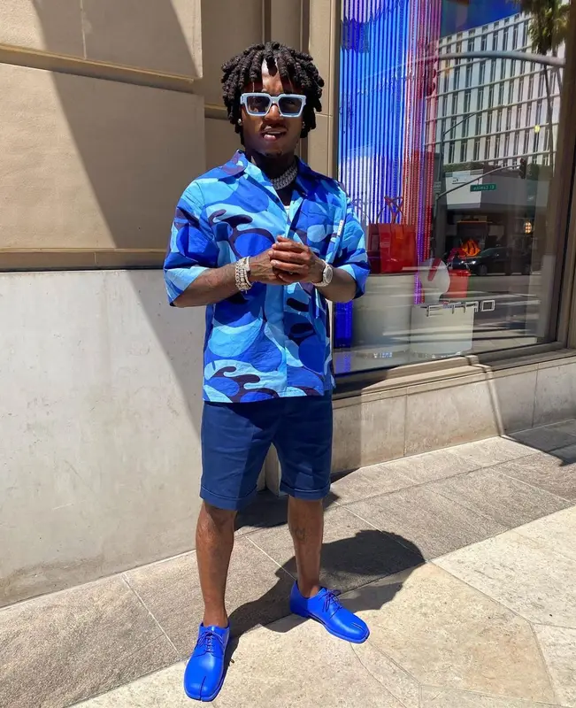 Jacquees outfit in Marni, Maison Margiela, and Louis Vuitton, 2022
