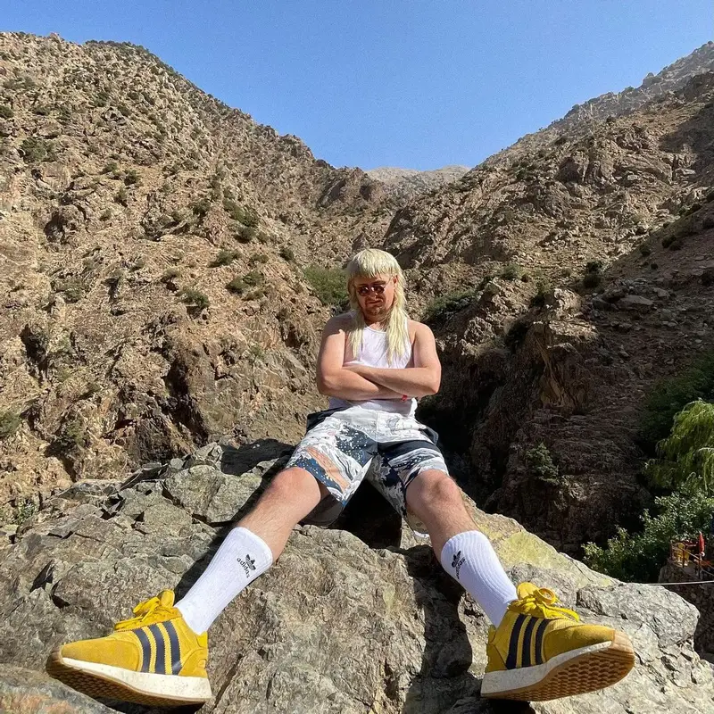 Oliver Tree outfit in Ripndip and Adidas, 2021