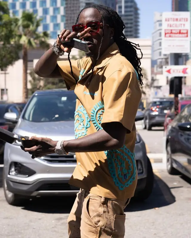 K Camp outfit in Awake NY, Valabasas, and Versace, 2022