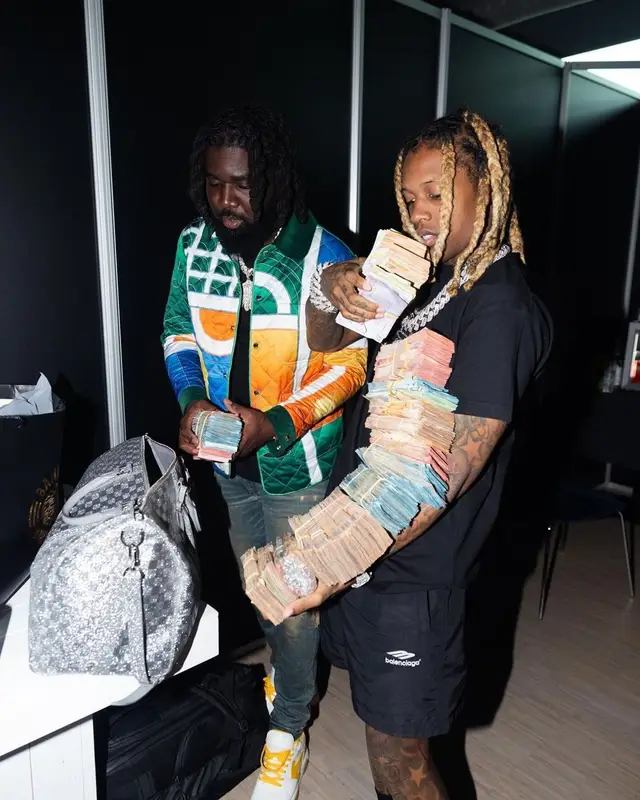 Lil Durk outfit in Balenciaga, 2022