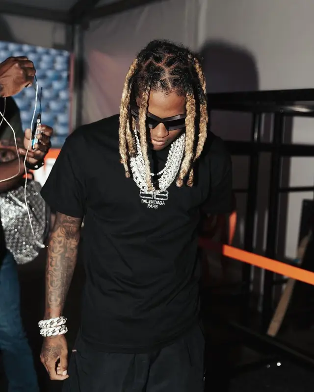 Lil Durk outfit in Balenciaga, 2022