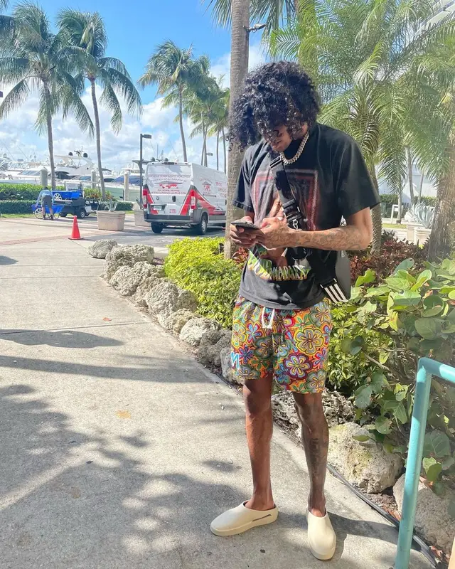 Jalen Green outfit in Prada, Adidas, and Fear of God, 2022