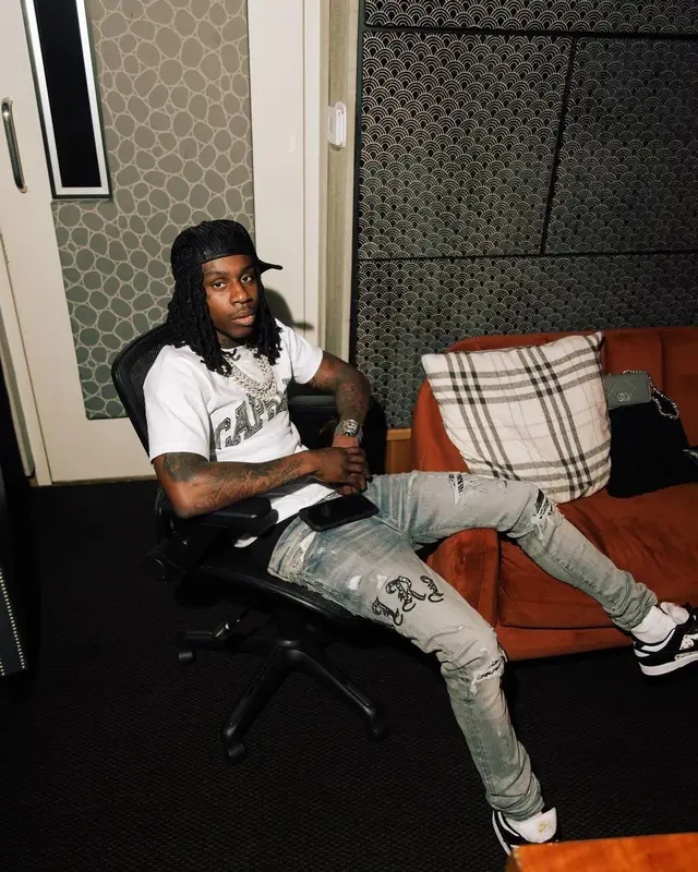 Polo G outfit in Amiri, Supreme, and Gallery Dept., 2022