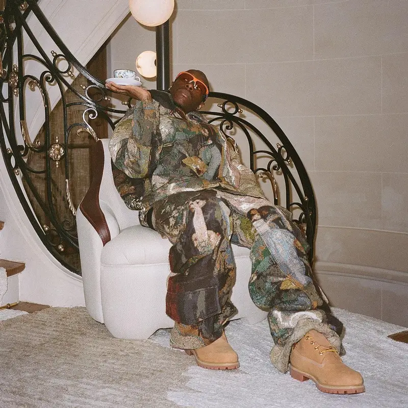 Bloody Osiris outfit in Louis Vuitton, Timberland, and Tom Ford, 2022
