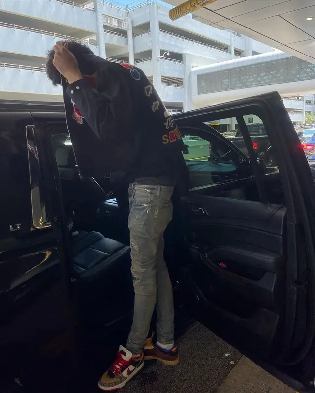 Jay Critch outfit in Denim Tears, Amiri, and Nike, 2022