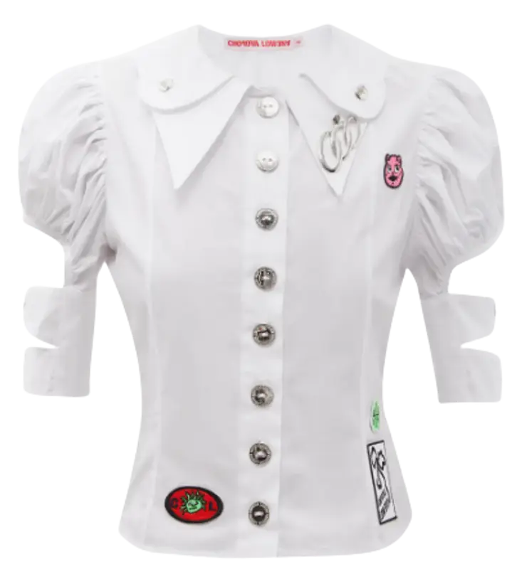 Chopova Lowena White Rad Puff-Sleeve Blouse | WHAT'S ON THE STAR?