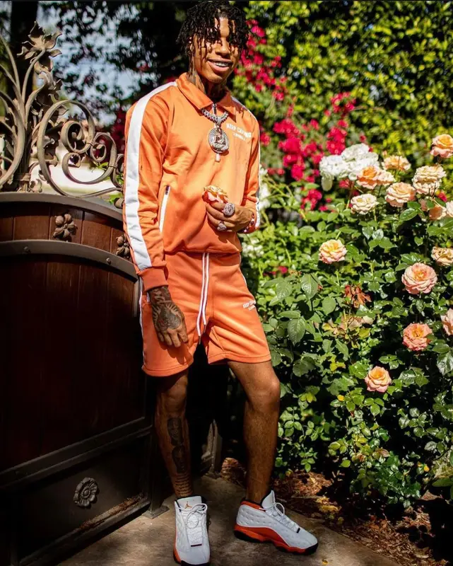 NLE Choppa outfit in Keep Chasing Clothing Co and Jordan, 2021