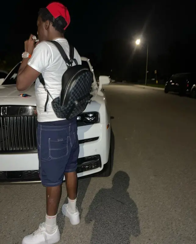 Shawny Binladen outfit in Supreme, Louis Vuitton, and Hanes, 2022