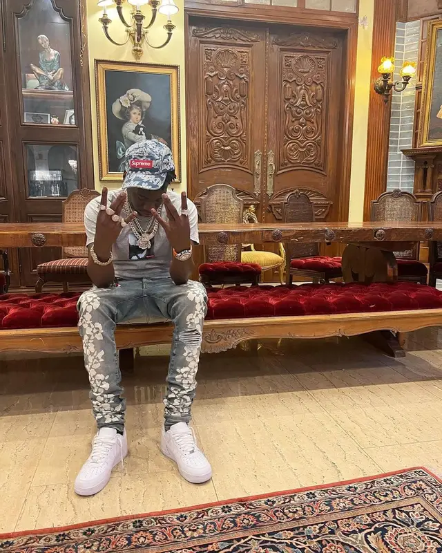 Shawny Binladen outfit in Amiri, Nike, and Supreme, 2022