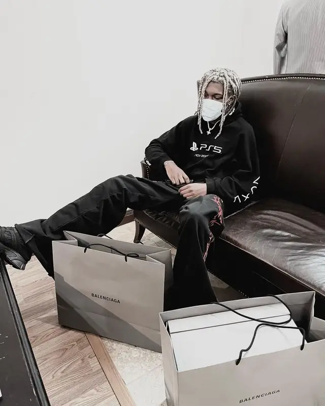 Destroy Lonely outfit in Balenciaga, No Name, and PlayStation, 2022