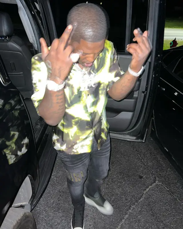 Lil Zay Osama outfit in Amiri, 2022