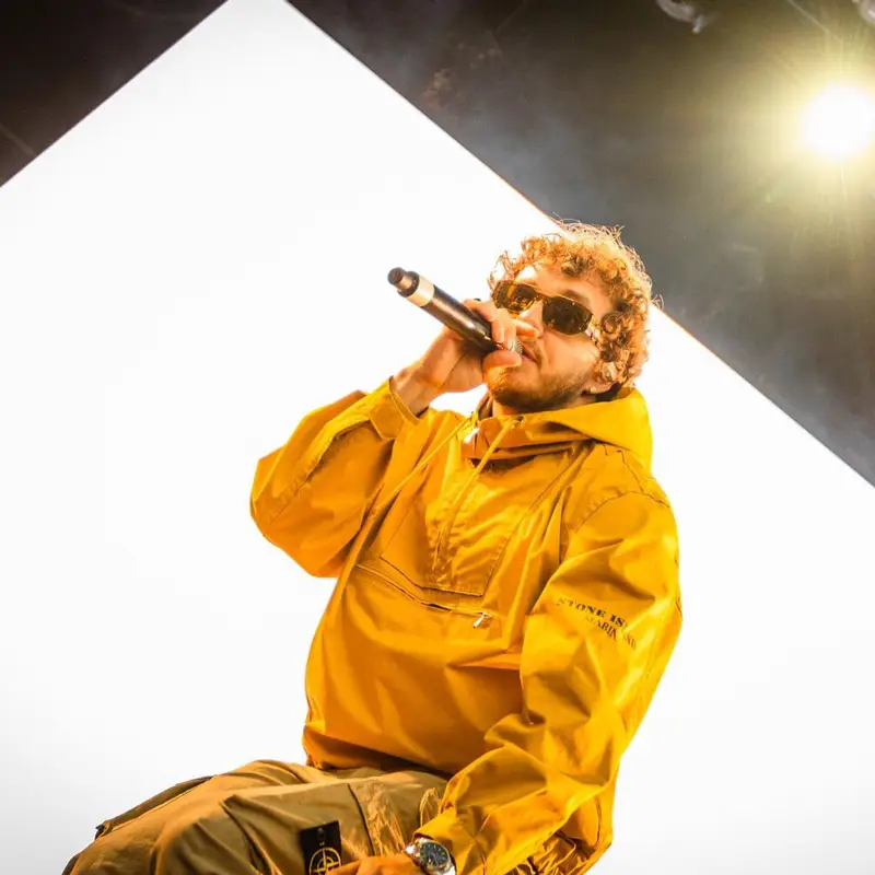 Jack Harlow outfit in Stone Island, New Balance, and Versace, 2022