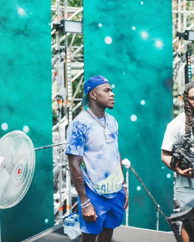 DaBaby outfit in Gallery Dept., New Era, and Celine, 2022