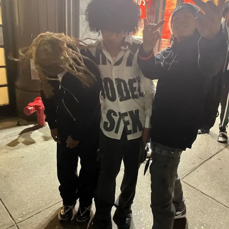 Maajins outfit in Number (N)ine, Chrome Hearts, and Rick Owens, 2022
