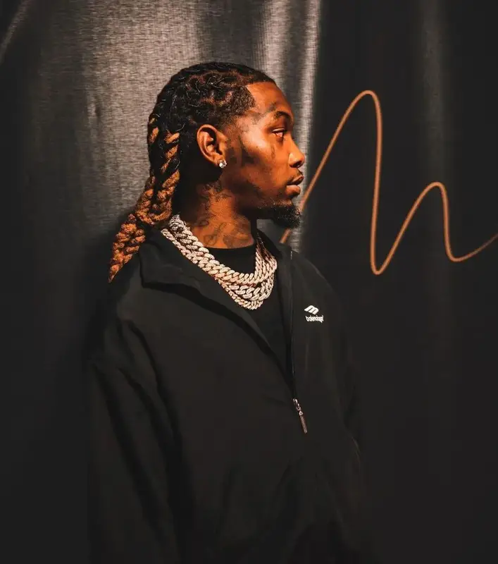 Offset outfit in Balenciaga and Adidas, 2022