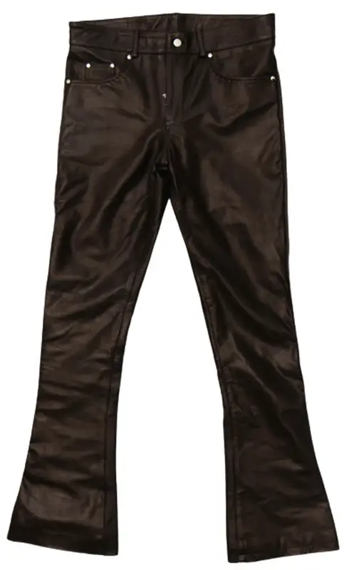 Nyrva Flared Leather Coffee Brown Pants | WHAT'S ON THE STAR?