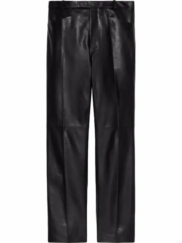 Gucci Straight-leg Leather Trousers In Black $4200