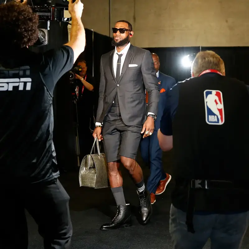 LeBron James outfit in Thom Browne, 2018