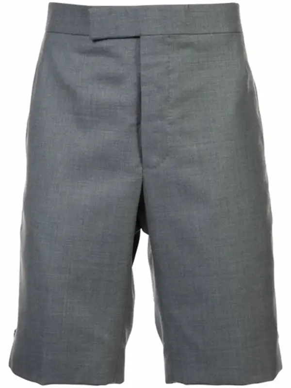 Thom Browne Classic Backstrap Short In Medium Grey Super 120's Twill $1050