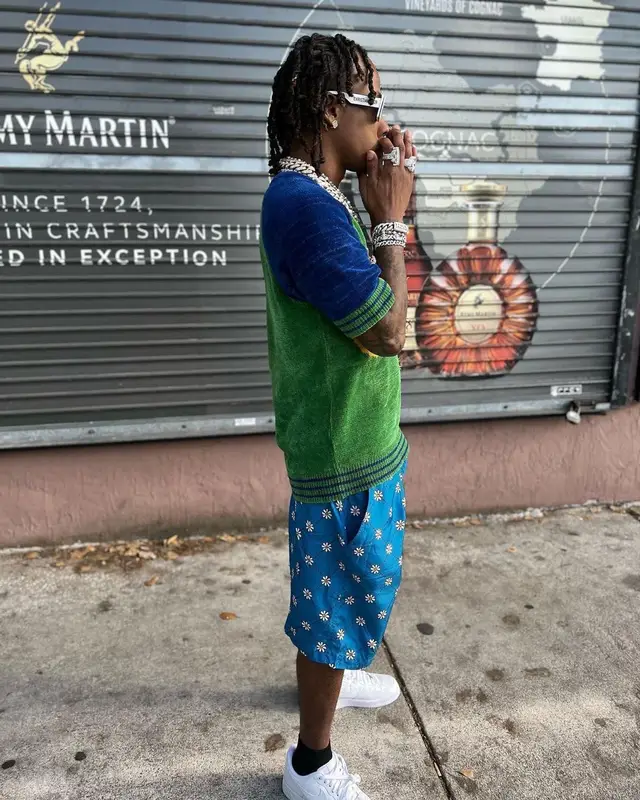 Rich The Kid outfit in Marni, Nike, and Dior, 2022