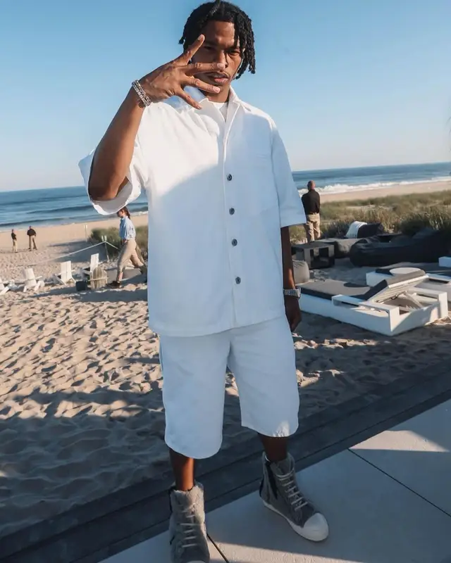 Lil Baby outfit in Bottega Veneta and Rick Owens, 2022