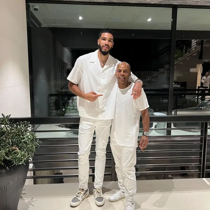 Jayson Tatum outfit in Valentino, Monfrere, and Nike, 2022