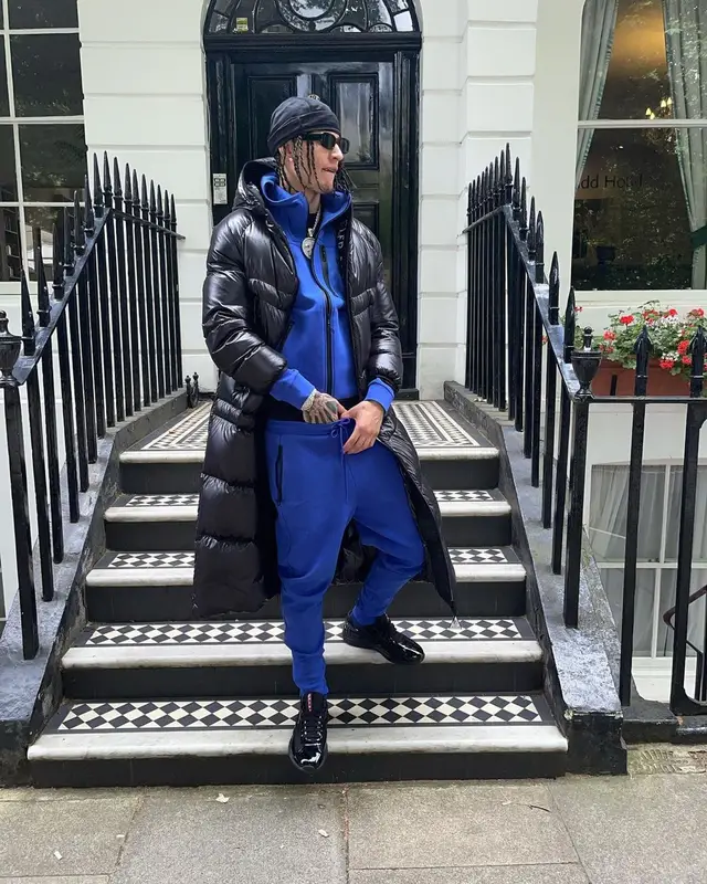 Rondodasosa outfit in Moncler, Trapstar, and Prada, 2022