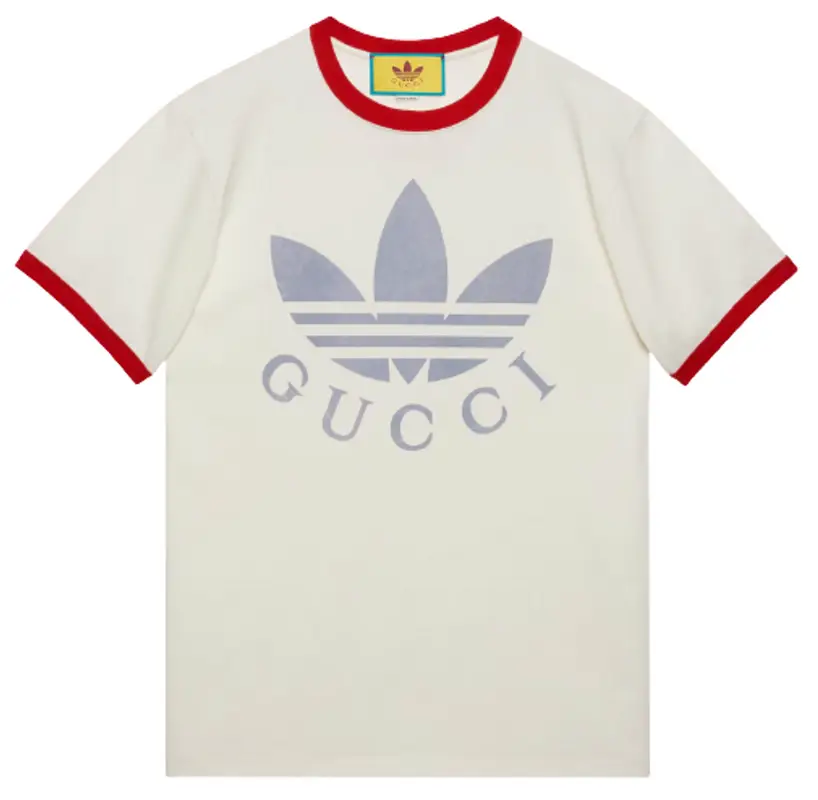 Gucci × Adidas Logo Cotton Jersey White T-Shirt | WHAT'S ON THE STAR?