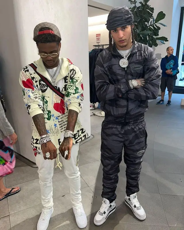 Rondodasosa outfit in Trapstar and Jordan, 2022