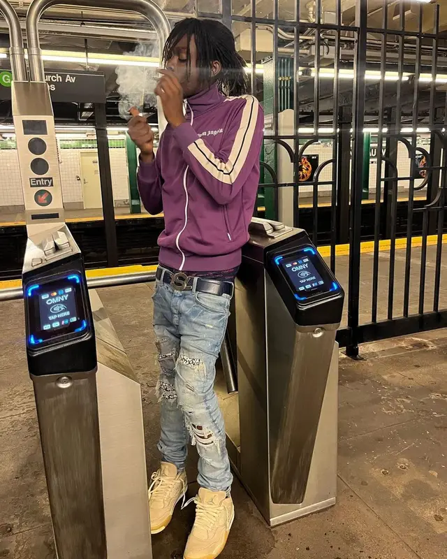 Pasto Flocco outfit in Palm Angels, Amiri, and Saint Laurent, 2022