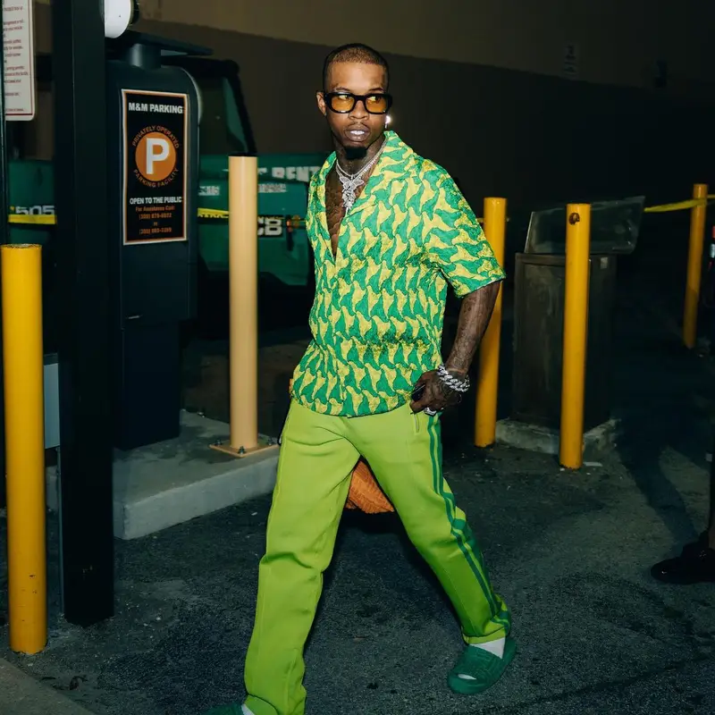 Tory Lanez outfit in Bottega Veneta, 2022