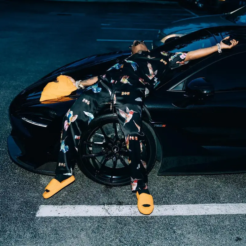 Tory Lanez outfit in Nahmias and Bottega Veneta, 2022