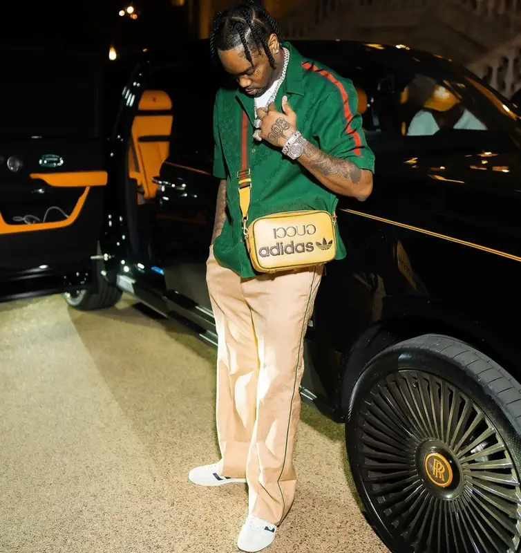 Fivio Foreign outfit in Gucci and Adidas, 2022