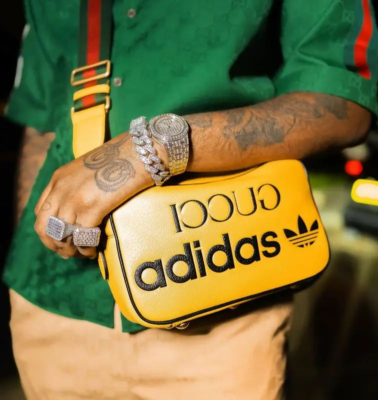 Fivio Foreign outfit in Gucci and Adidas, 2022