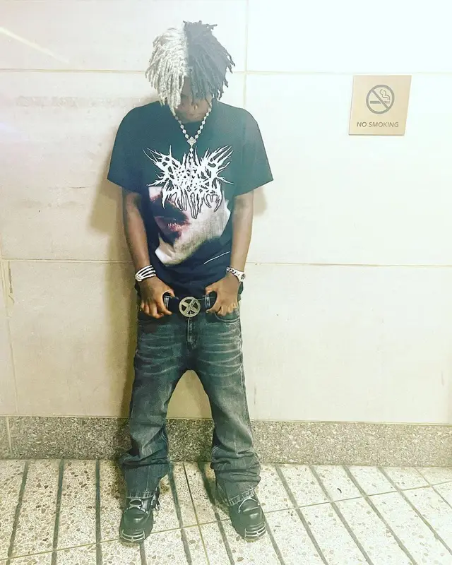 Ken Carson outfit in Balenciaga, Vetements, and Raf Simons, 2022