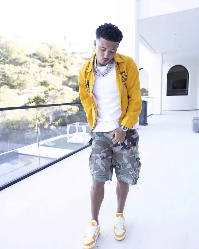 Jadon Sancho outfit in Gallery Dept. and Louis Vuitton, 2022