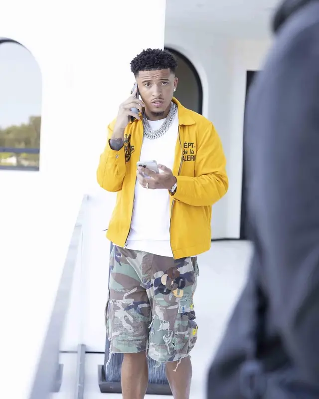 Jadon Sancho outfit in Gallery Dept. and Louis Vuitton, 2022