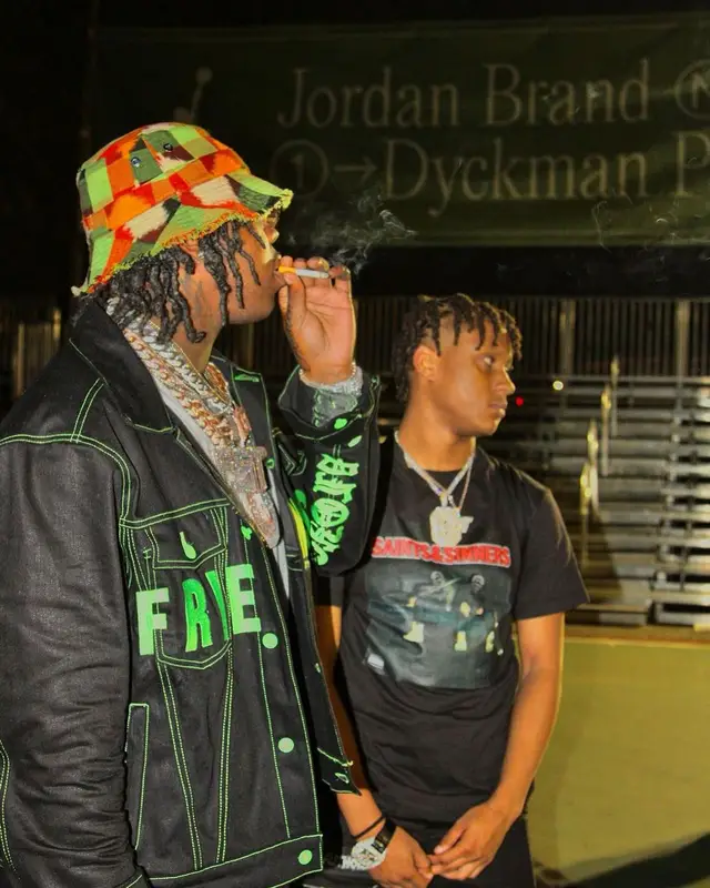 EST Gee outfit in Vlone and Louis Vuitton, 2022