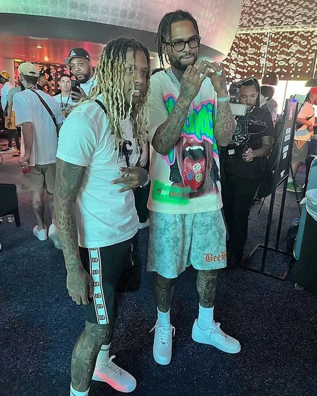 Lil Durk outfit in Dolce & Gabbana and Nike, 2022