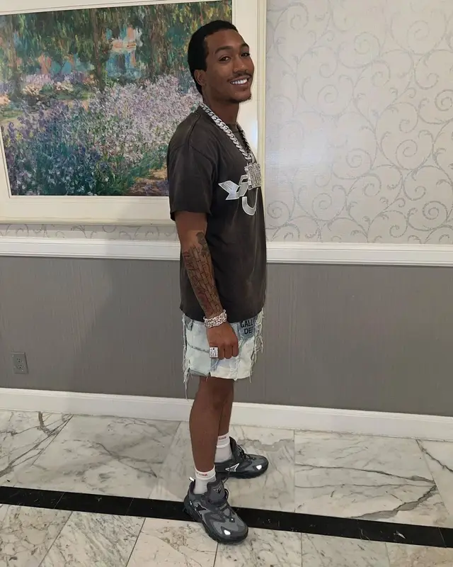 Lil Meech outfit in Gallery Dept., Supreme, and Hanes, 2022